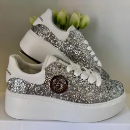 Lux By Dessi Hanza23-59/Luna sneaker ezüst brokát