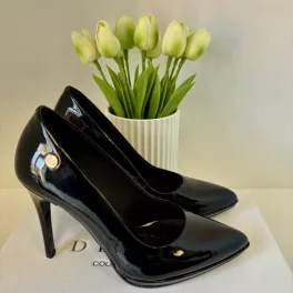 Lux By Dessi P-9103-P magassarkú cipő fekete lakk