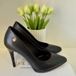 Lux By Dessi P-9103-P magassarkú cipő fekete matt