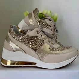 Lux By Dessi 978/K sneaker bézs/arany csilis