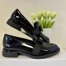 Lux By Dessi 2555T-07/Arizona 7 slipon fekete lakk