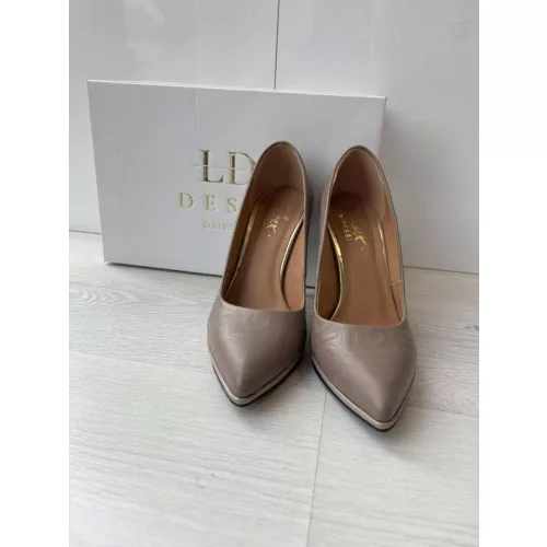 Lux By Dessi P-9103-P magassarkú cipő mandula/dombor LD