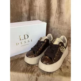 Lux By Dessi Hanza23-59/17 sneaker glitter csokoládé
