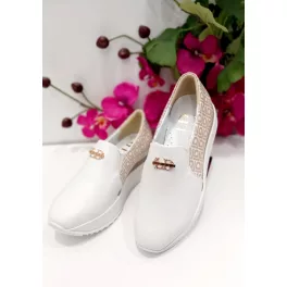 Lux By Dessi 966/SLR slipon fehér/bézs monogramos