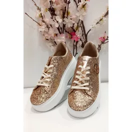 Lux By Dessi Hanza23-59/17 sneaker logós arany csillogós