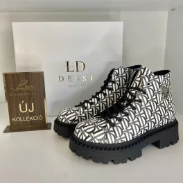 Lux By Dessi Astra-04/DD Fekete- Fehér Bakancs