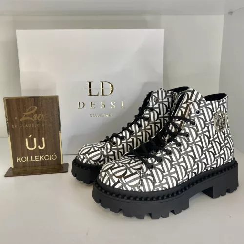 Lux By Dessi Astra-04/DD Fekete- Fehér Bakancs