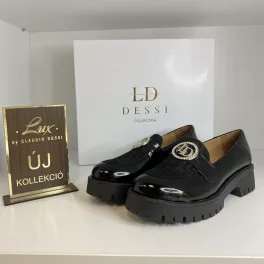 Lux By Dessi 220 Fekete Lakk Slipon