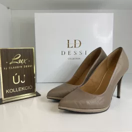 Lux By Dessi P-9103 Barna Dombornyomott bőr magassarkú