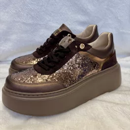 Lux By Dessi Hanza23-117/ML57 sneaker barna brokátos
