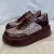 Lux By Dessi Hanza23-117/LUNA sneaker bordó brokátos